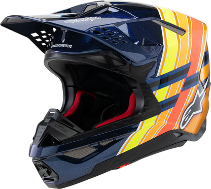 Alpinestars Supertech M10 Helmet TLD Edition 25 with MIPS® - Small, Gloss Dark Blue/Orange/Yellow/Fluo Red