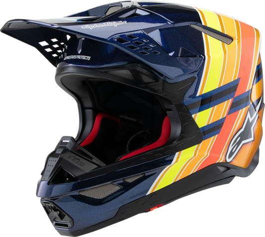 Alpinestars Supertech M10 Helmet TLD Edition 25 – MIPS® Gloss Dark Blue/Orange/Yellow/Fluo Red, 2XL