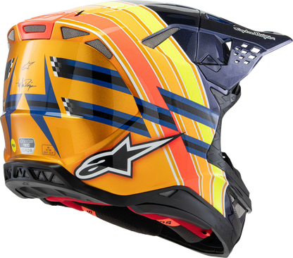 Alpinestars Supertech M10 Helmet TLD Edition 25 – MIPS® Gloss Dark Blue/Orange/Yellow/Fluo Red, 2XL