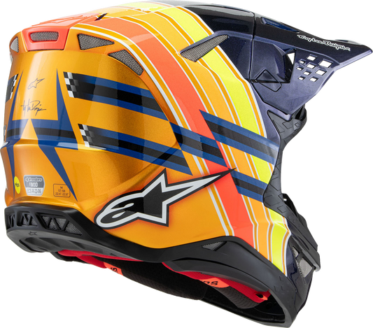 Alpinestars Supertech M10 Helmet TLD Edition 25 – MIPS® Gloss Dark Blue/Orange/Yellow/Fluo Red, 2XL