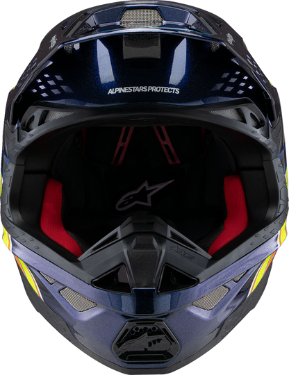 Alpinestars Supertech M10 Helmet TLD Edition 25 with MIPS® - Small, Gloss Dark Blue/Orange/Yellow/Fluo Red