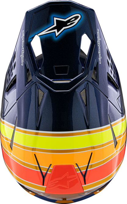 Alpinestars Supertech M10 Helmet TLD Edition 25 with MIPS® - Small, Gloss Dark Blue/Orange/Yellow/Fluo Red