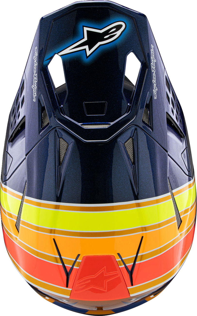 Alpinestars Supertech M10 Helmet TLD Edition 25 – MIPS® Gloss Dark Blue/Orange/Yellow/Fluo Red, 2XL