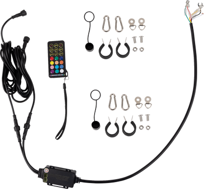MOOSE Offroad Quick Disconnect Whip Light - 3 ft COB LED with Bluetooth and Remote Control - Part QD-COBBTR-132-PU