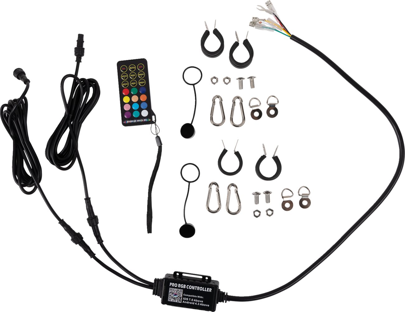 MOOSE OFFROAD Quick Disconnect Whip Light - 2' COB LED with Bluetooth Control (Part QD-COBBTR-122-PU)