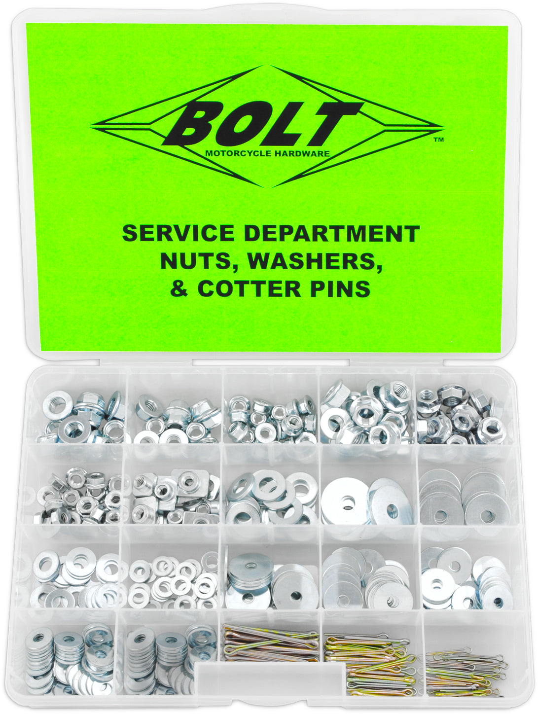 BOLT SVCNWSC Nut, Washer, and Cotter Pins Kit - 410 Pieces, Metric Sizes