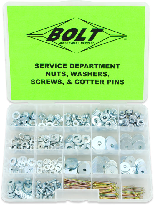 BOLT SVCNWSC Nut, Washer, and Cotter Pins Kit - 410 Pieces, Metric Sizes
