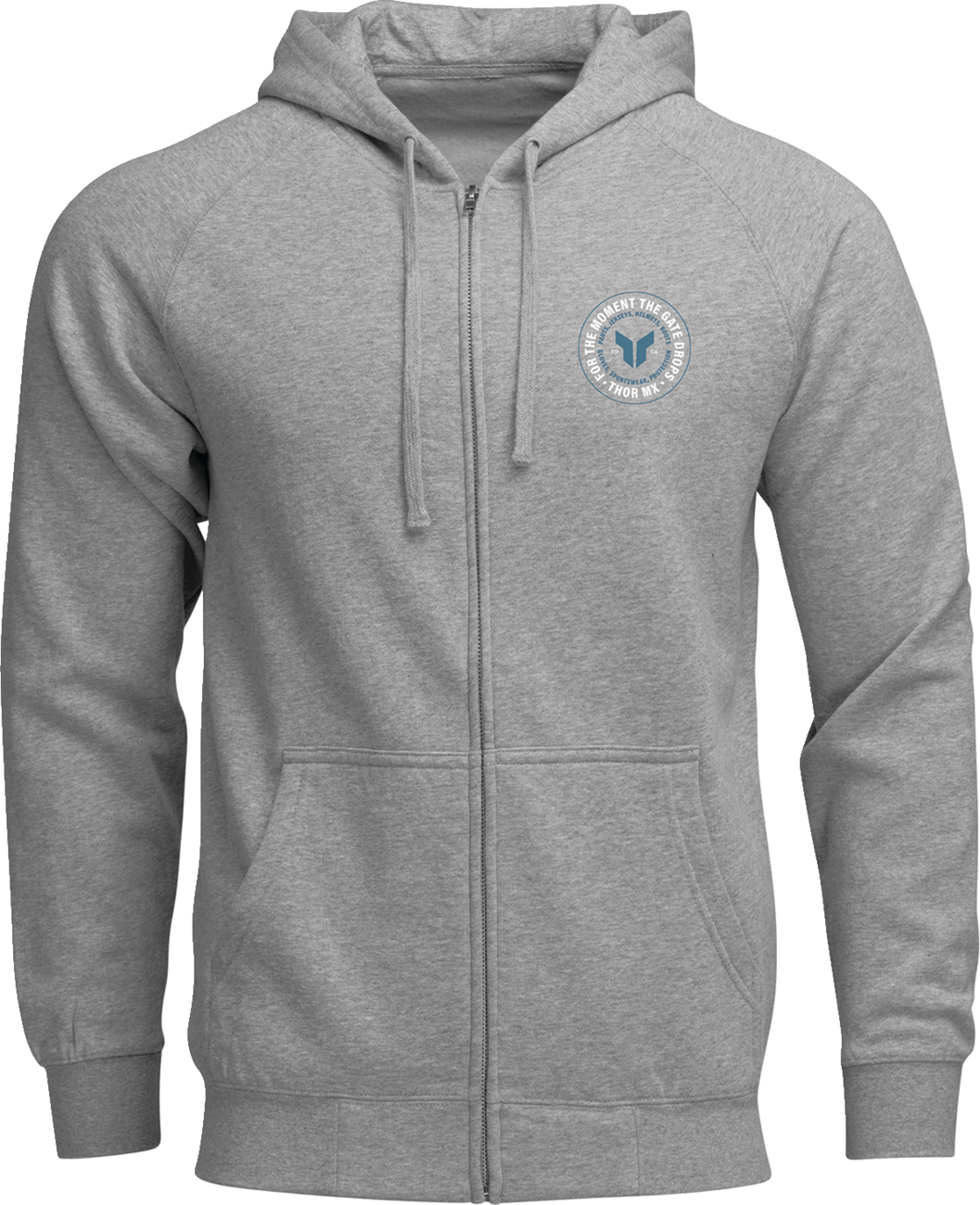 THOR Badge Zip-Up Hoodie 3050-7028 in Heather Gray – 3XL