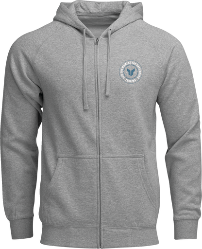 THOR Badge Zip-Up Hoodie 3050-7028 in Heather Gray – 3XL