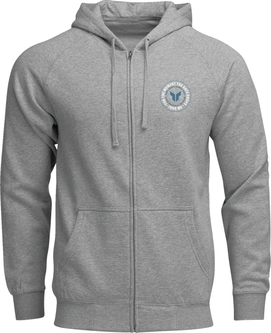 THOR Badge Zip-Up Hoodie 3050-7028 in Heather Gray – 3XL