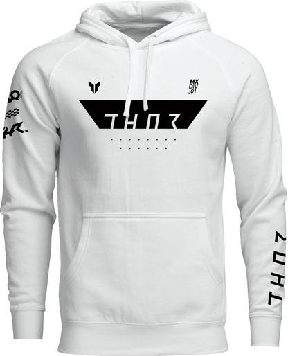 THOR Rogue Pullover Hoodie White XL 3050-7037 - Heavyweight Cotton-Polyester Blend with Screen Printed Graphics