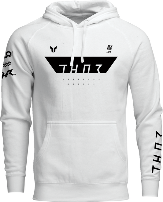 THOR Rogue Pullover Hoodie White XL 3050-7037 - Heavyweight Cotton-Polyester Blend with Screen Printed Graphics