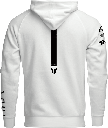 THOR Rogue Pullover Hoodie White XL 3050-7037 - Heavyweight Cotton-Polyester Blend with Screen Printed Graphics