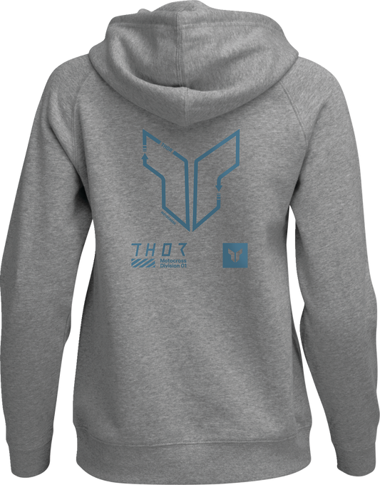 THOR Women's Trax Pullover Hoodie - Heather Gray Large (Part #3051-1242)