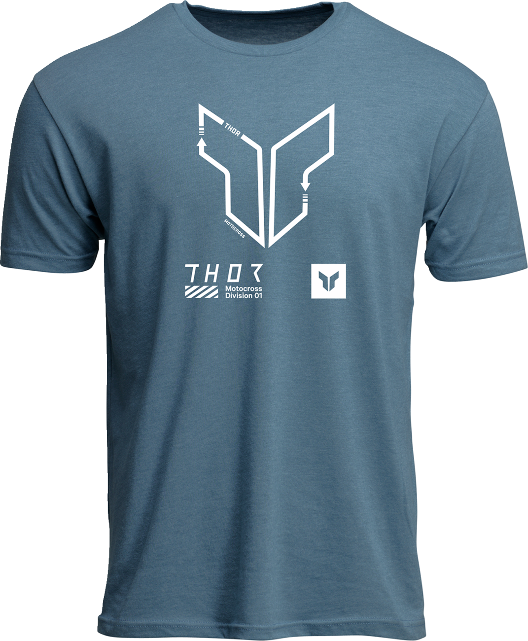 THOR Trax T-Shirt Heather Slate Blue 2XL - Durable Cotton-Polyester Blend