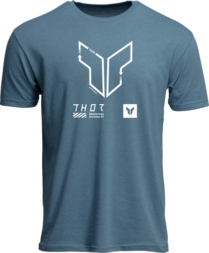 THOR Trax T-Shirt Heather Slate Blue 2XL - Durable Cotton-Polyester Blend