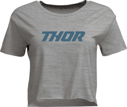 THOR Women's Corp Crop T-Shirt in Heather Gray - Part Number 3031-4311