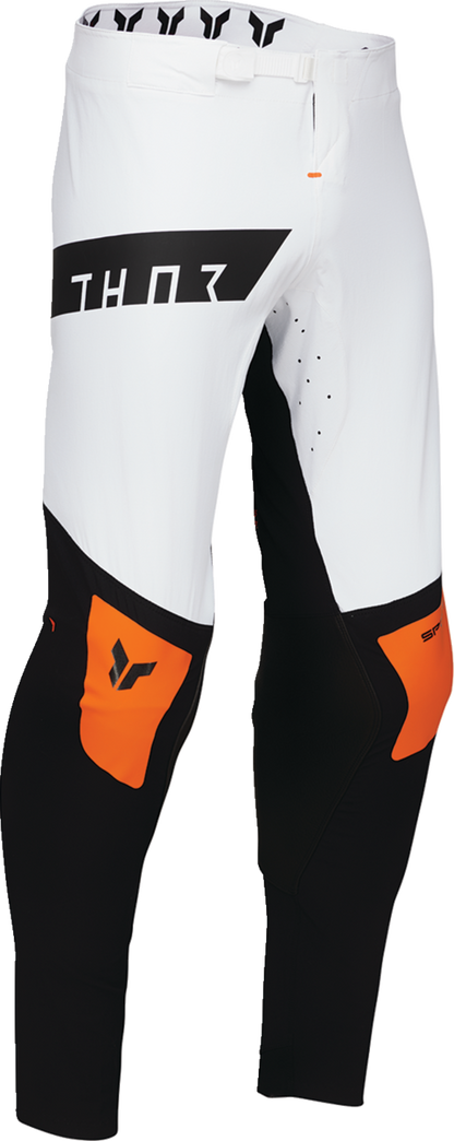 THOR Sportmode Rogue Pants White/Orange US 36 - Durable Athletic Motorcycle Gear