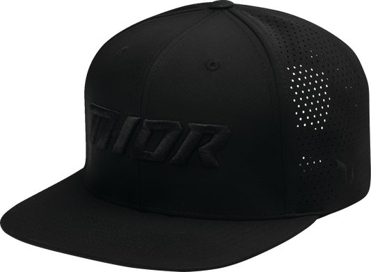 THOR Corp Black Five Panel Hat with 3D Thor Logo and Perforated Back - Part Number 2501-4292