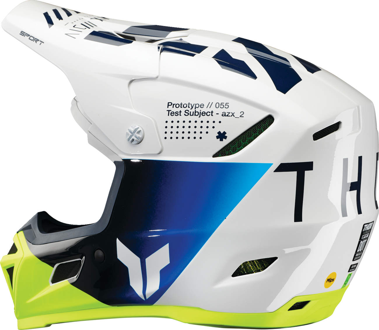 THOR Reflex Sport Helmet Strike MIPS® Navy/Acid Large - Durable Protective Motorcycle Helmet