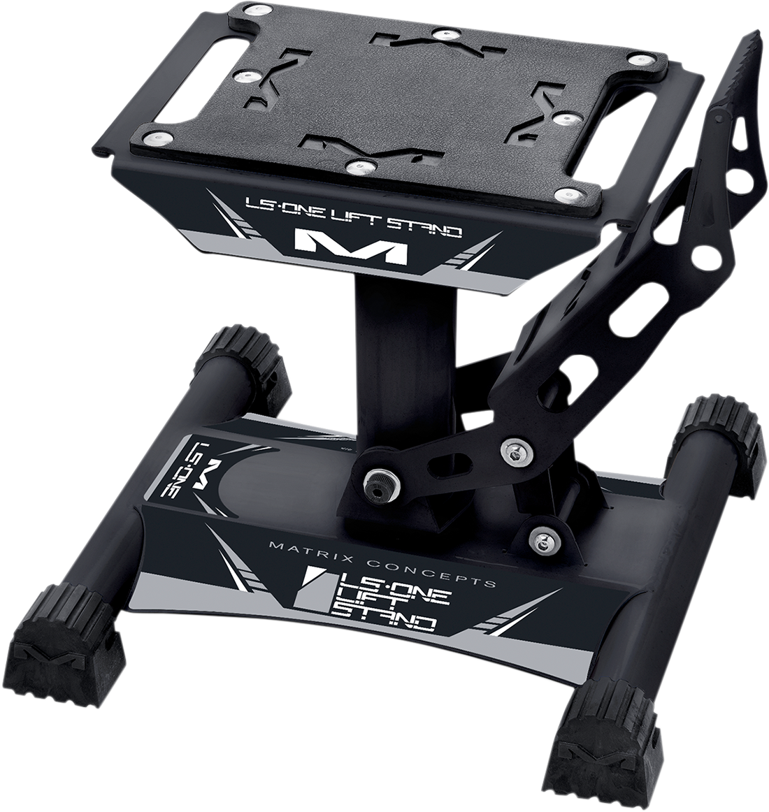 MATRIX CONCEPTS, LLC LS1-101 Black Motorcycle Stand with Anti-Slip Rubber Top and Handle