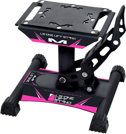 MATRIX CONCEPTS LS1-109 Pink Motorcycle Stand with Anti-Slip Rubber Top and Adjustable Heights