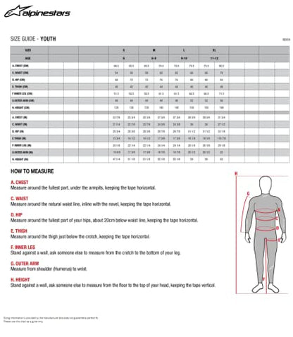 Alpinestars 6546119-10-L/XL Youth Bionic Plus Elbow Protectors Lg/Xl
