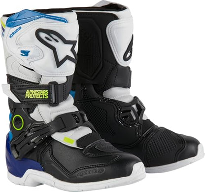 Alpinestars Tech 3S Kids MX Boots (White/Black/Enamel Blue, 12)