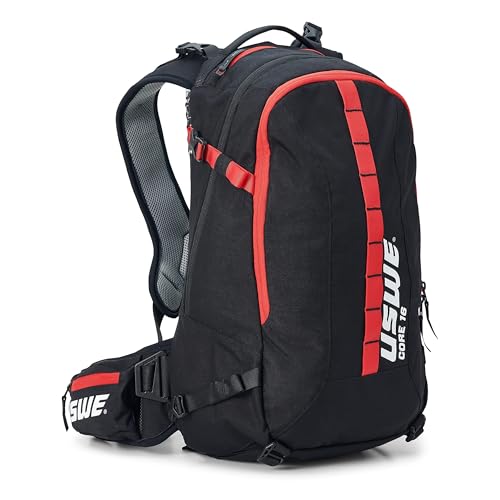 USWE Core Backpack, a High End Daypack for Enduro, Dirtbike, Moto, Black (16L USWE Red)