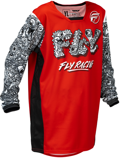 FLY RACING YOUTH KINETIC MUTANT JERSEY RED/WHITE/BLACK YM'YM