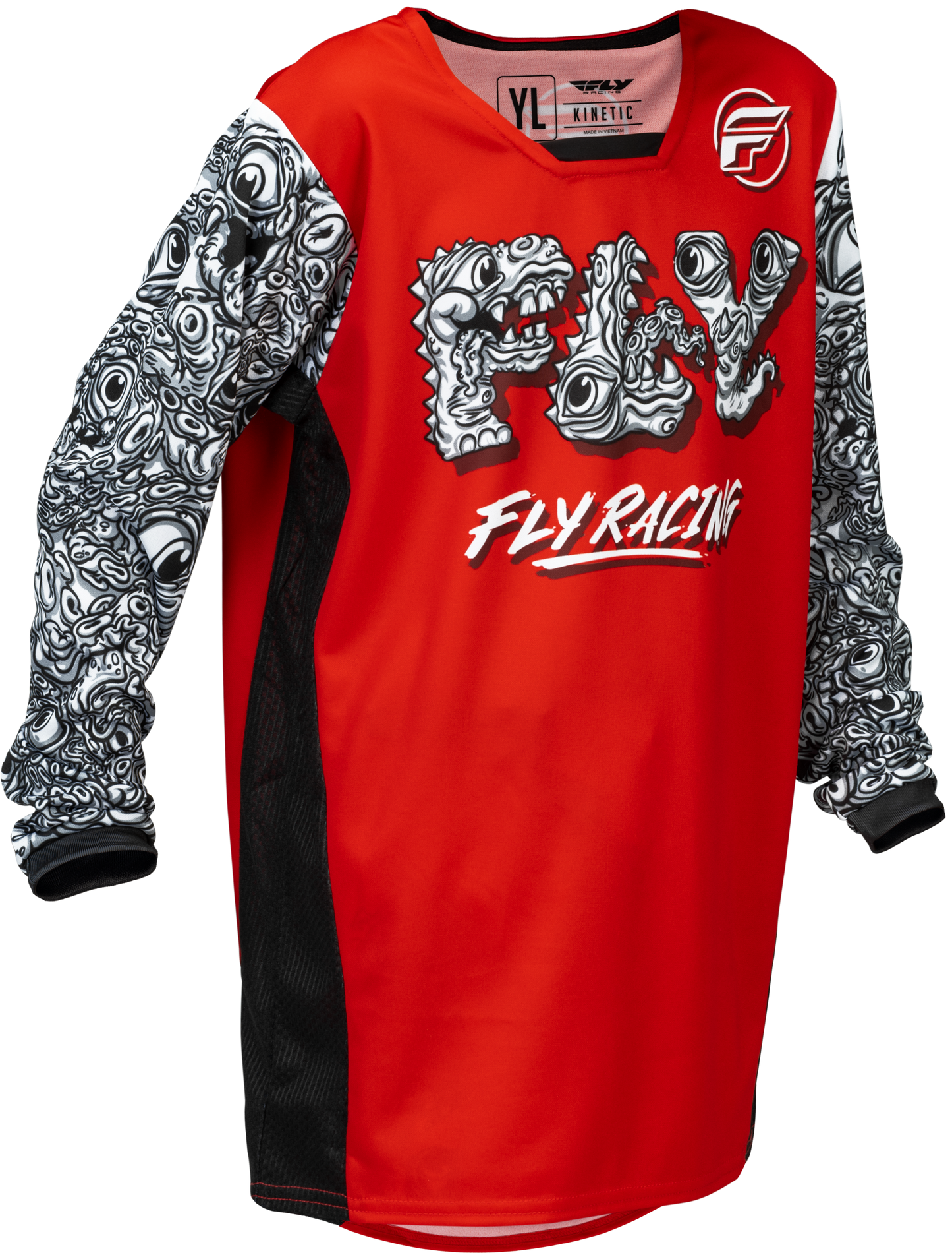 FLY RACING YOUTH KINETIC MUTANT JERSEY RED/WHITE/BLACK YL'YL