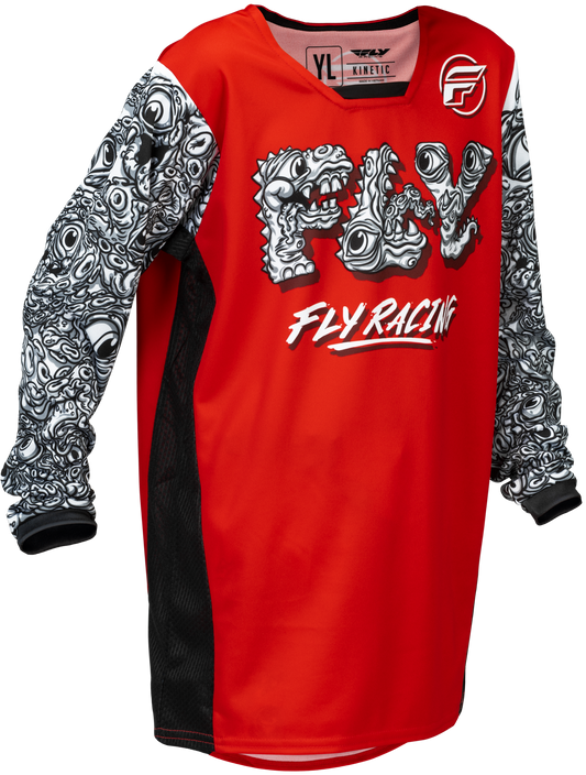 FLY RACING YOUTH KINETIC MUTANT JERSEY RED/WHITE/BLACK YL'YL