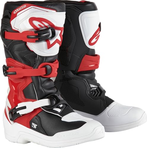 Alpinestars Tech 3S Youth MX Boots (White/Black/Bright Red, 8)
