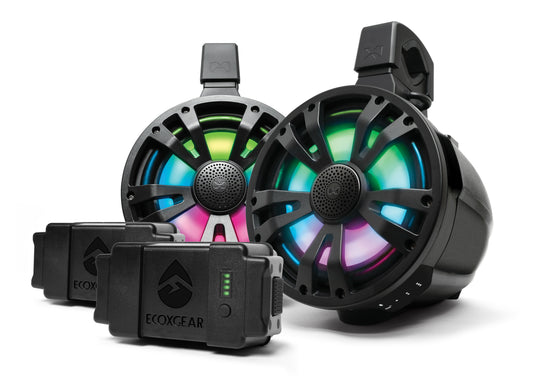 ECOXGEAR SoundExtreme ETB08 Amplified Bluetooth Tower Speakers with Dual Rechargeable Batteries - Black