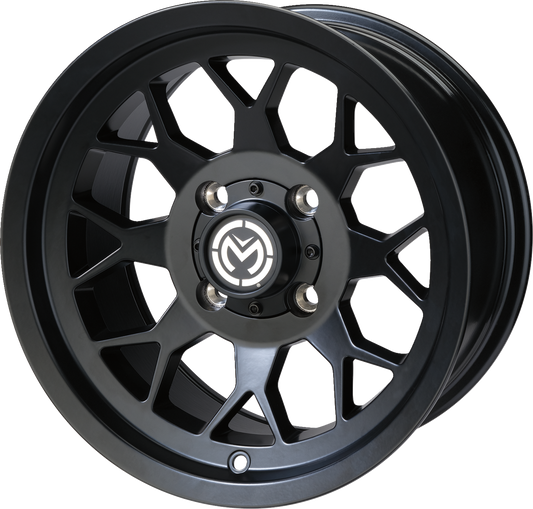 Moose Offroad 27X Wheel - 14x7 inches, Black Finish, 4/110 Bolt Pattern, 4+3 Offset, Part Number 27MO147110MB4