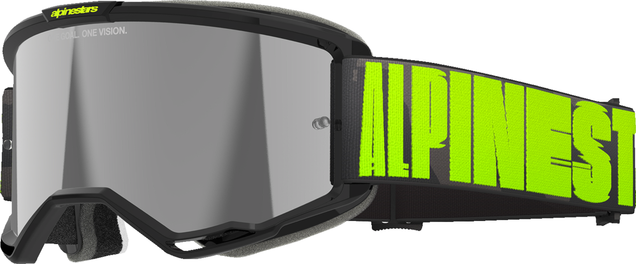 Alpinestars GOGGLES Vision 5 Hollow Charcoal/Yellow Fluo with Silver Mirror Lens, Part 5102225-1470