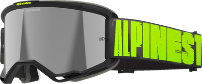 Alpinestars GOGGLES Vision 5 Hollow Charcoal/Yellow Fluo with Silver Mirror Lens, Part 5102225-1470