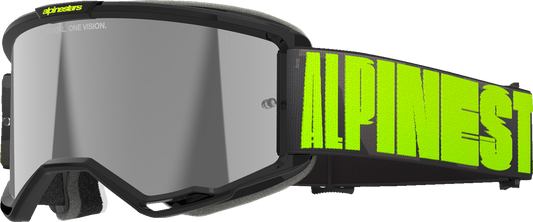 Alpinestars GOGGLES Vision 5 Hollow Charcoal/Yellow Fluo with Silver Mirror Lens, Part 5102225-1470