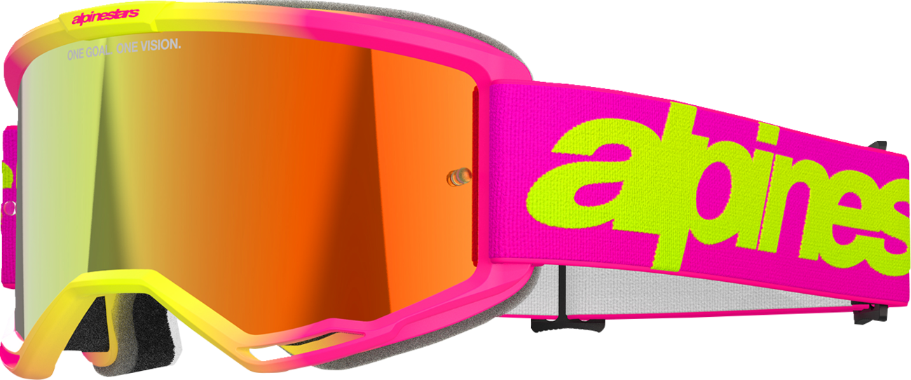 Alpinestars GOGGLES Vision 5 Goggle - Pink/Yellow Fluo with Red Mirror Lens - Part #5102425-3085
