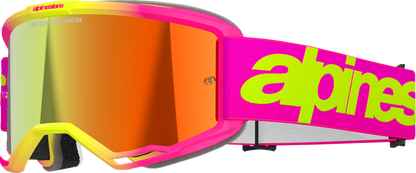 Alpinestars GOGGLES Vision 5 Goggle - Pink/Yellow Fluo with Red Mirror Lens - Part #5102425-3085