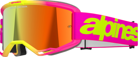 Alpinestars GOGGLES Vision 5 Goggle - Pink/Yellow Fluo with Red Mirror Lens - Part #5102425-3085
