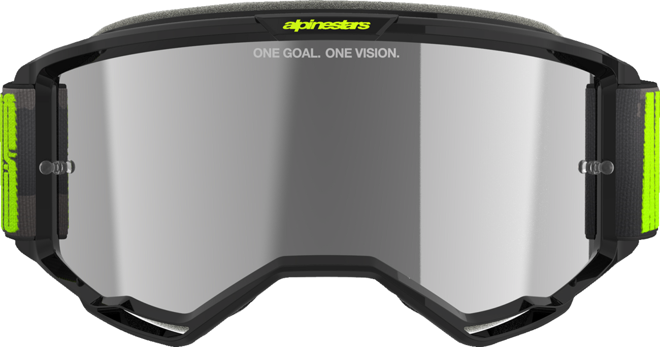 Alpinestars GOGGLES Vision 5 Hollow Charcoal/Yellow Fluo with Silver Mirror Lens, Part 5102225-1470