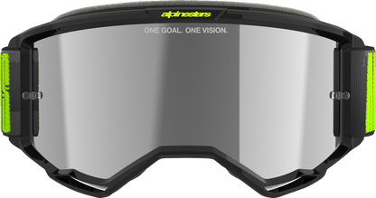 Alpinestars GOGGLES Vision 5 Hollow Charcoal/Yellow Fluo with Silver Mirror Lens, Part 5102225-1470