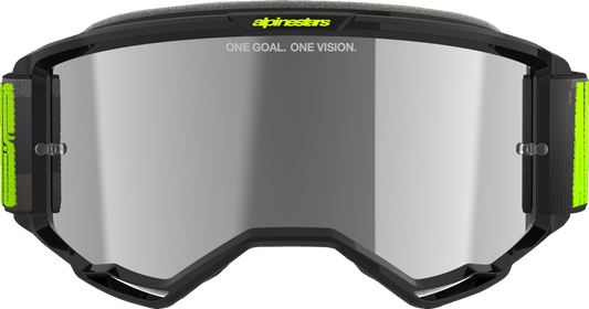 Alpinestars GOGGLES Vision 5 Hollow Charcoal/Yellow Fluo with Silver Mirror Lens, Part 5102225-1470