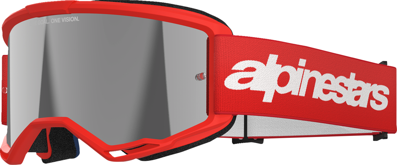 Alpinestars GOGGLES Vision 3 Goggle - Red with Silver Mirror Lens, Part 5103325-3094