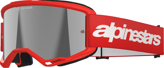 Alpinestars GOGGLES Vision 3 Goggle - Red with Silver Mirror Lens, Part 5103325-3094