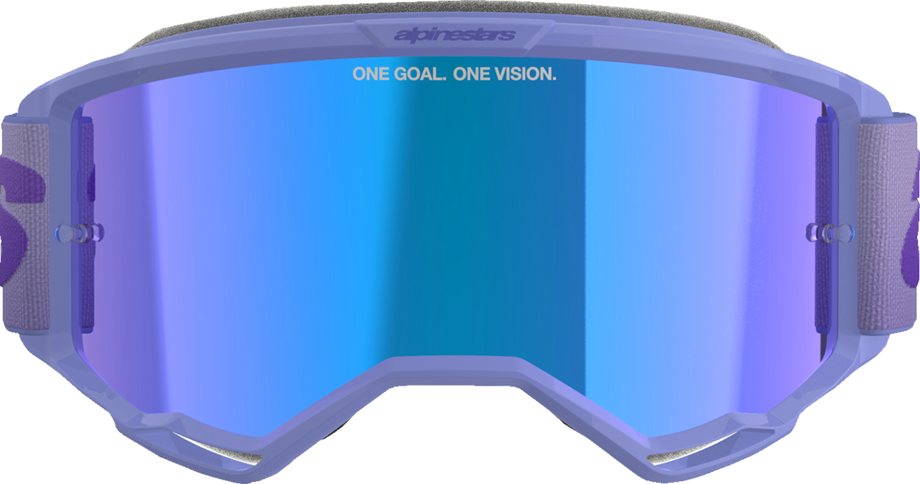 Alpinestars GOGGLES Vision 5 Goggle - Wordmark - Purple with Blue Mirror Lens, Part 5102425-3116