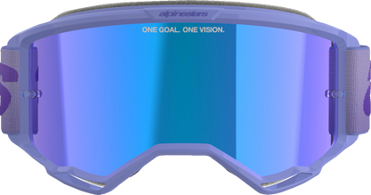 Alpinestars GOGGLES Vision 5 Goggle - Wordmark - Purple with Blue Mirror Lens, Part 5102425-3116