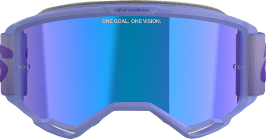 Alpinestars GOGGLES Vision 5 Goggle - Wordmark - Purple with Blue Mirror Lens, Part 5102425-3116