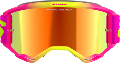 Alpinestars GOGGLES Vision 5 Goggle - Pink/Yellow Fluo with Red Mirror Lens - Part #5102425-3085